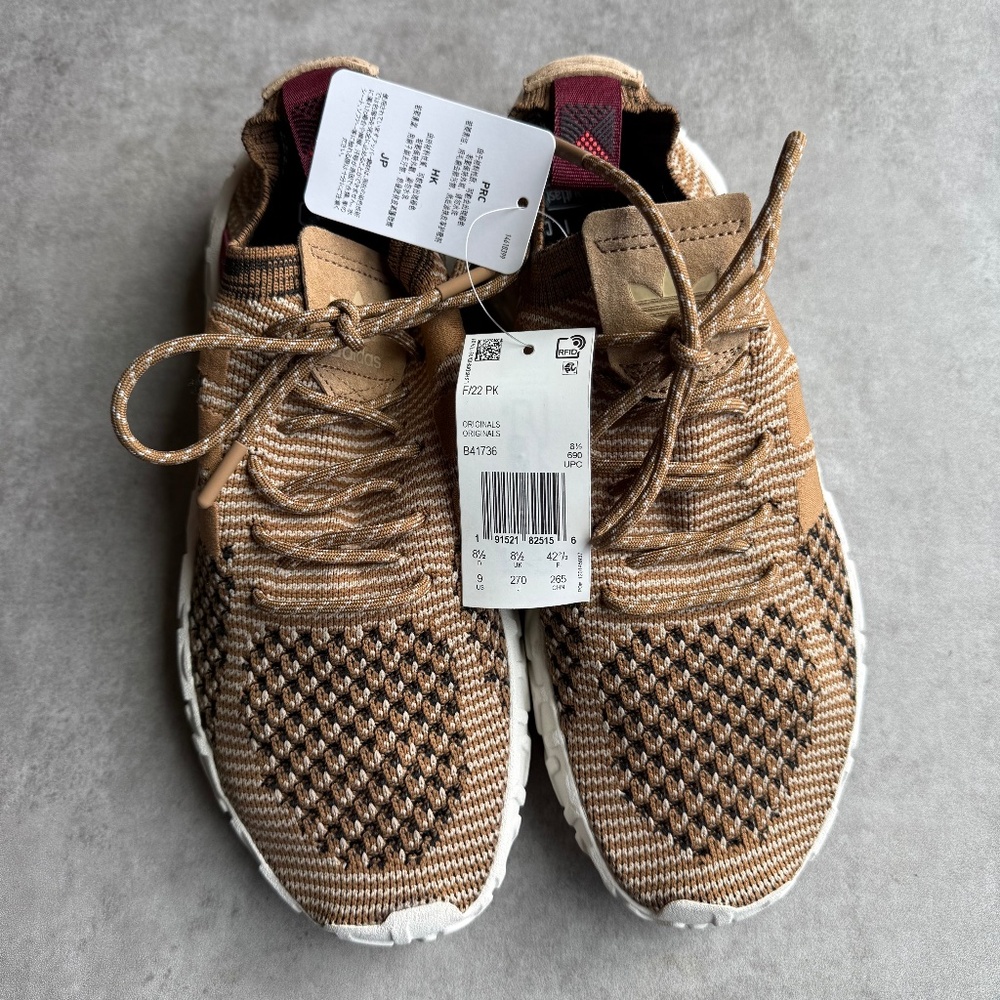 Adidas Originals F/22 Primeknit, "Raw Gold" men's US9, NWT